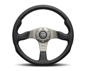 Volante Momo Race 350 mm - Cuero Negro/Radios Anth