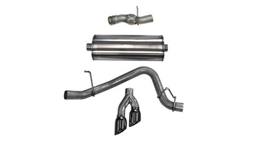 Corsa 15-16 GMC Yukon Denali 6.2L V8 Escape de salida lateral única con respaldo de gato con puntas negras pulidas