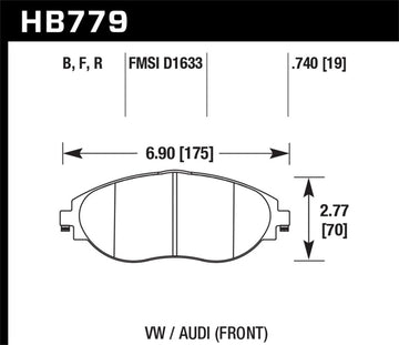 Pastillas de freno delanteras Hawk 2016 Audi S3 DTC-60
