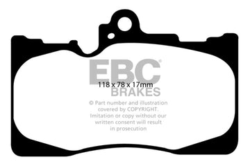 EBC 07-08 Lexus GS350 3.5 RWD Pastillas de freno delanteras Redstuff