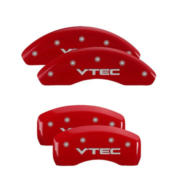 Cubiertas de pinza MGP 4 grabadas delanteras y traseras MGP Acabado rojo plateado ch