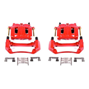 Power Stop 99-03 Ford F-150 Pinzas delanteras rojas con soportes - Par