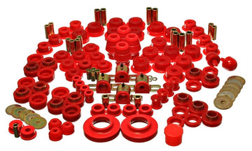 Energy Suspensión 97-06 Jeep Wrangler TJ Juego de bujes maestros Hyper-Flex rojos