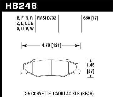 Hawk 97-12 Corvette/01-04 Z06/05-09 Z51 DTC-30 Pastillas de freno traseras de carrera