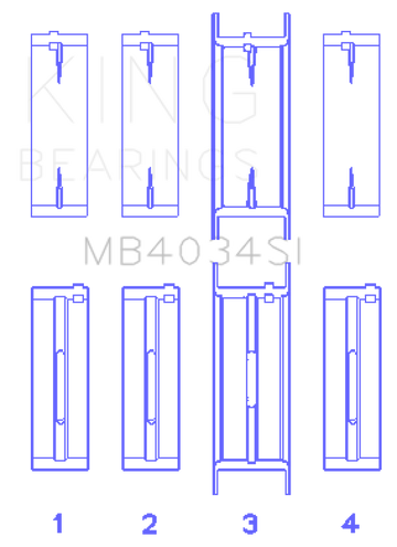 King Engine Bearings Ford 232 (Size 0.25) Main Bearing Set