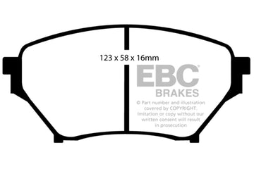 EBC 01-03 Mazda Miata MX5 1.8 (Suspensión deportiva) Pastillas de freno delanteras Yellowstuff