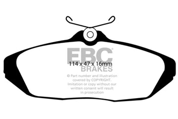 EBC 01-02 Dodge Viper 8.0 Pastillas de freno traseras Redstuff