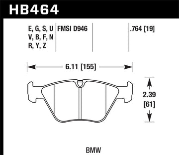 Pastillas Delanteras Hawk BMW 330Ci/330i/330Xi/M3/X3/Z4 DTC-70