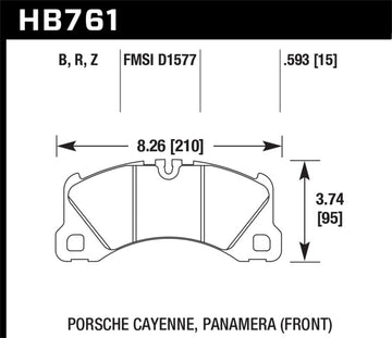 Pastilla de freno delantera Hawk 10-13 Porsche Panamera / 12-15 Cayenne Performance Ceramic Luxury &amp; Touring