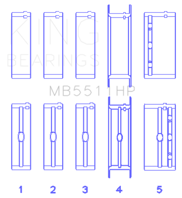 King Engine Bearings GM 326/350/389/400 w/ 3in Main (Size STD) Main Bearing Set