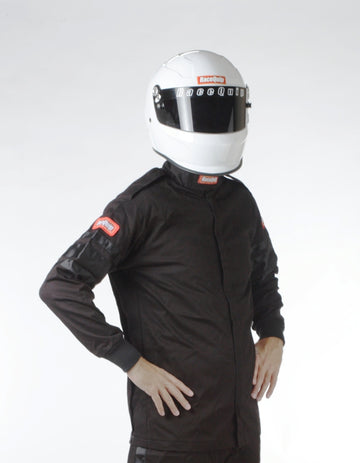 Chaqueta RaceQuip negra SFI-1 de 1 L - Grande