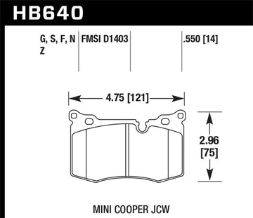 Hawk 09-15 Mini Cooper John Cooper Works DTC-60 Pastillas de freno delanteras de carrera