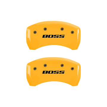 MGP 4 Caliper Covers Engraved Front & Rear MGP Yellow finish black ch