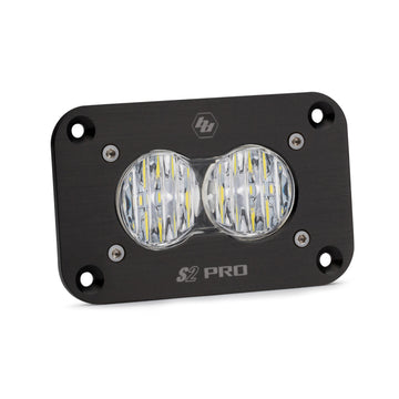 Baja Designs S2 Sport Luz de trabajo LED con patrón de curvas anchas y montaje empotrado - Lente transparente