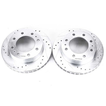 Power Stop 00-05 Cadillac DeVille Rotores perforados y ranurados Front Evolution - Par