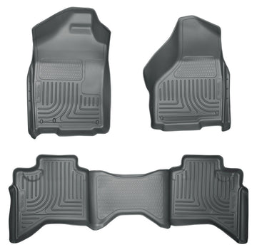 Husky Liners 03-08 Dodge Ram 1500/2500/3500 Quad Cab WeatherBeater Combo revestimientos de piso grises