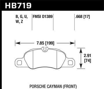 Hawk 2013-2016 Porsche 911 Series Performance Pastillas de freno delanteras de cerámica (no compatible con modelos S)