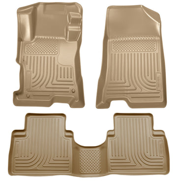 Husky Liners 08-12 Honda Accord (4DR) WeatherBeater Combo Tan revestimientos de piso (una pieza para 2ª fila)