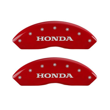 MGP 4 Caliper Covers Engraved Front Honda Engraved Rear Crosstour Red finish silver ch