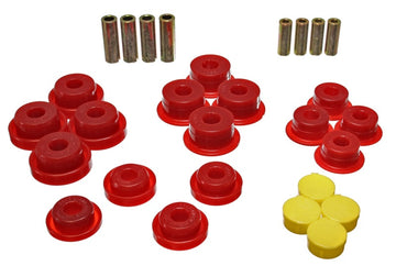 Energy Suspensión 97-06 Jeep Wrangler TJ/YJ Bujes de brazo de control delantero rojos (debe reutilizar el exterior OEM