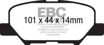 EBC 14+ Mazda 3 2.0 (México Build) Pastillas de freno traseras Redstuff