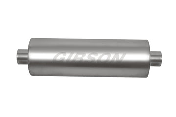 Gibson MWA Superflow Silenciador redondo central/centro - Entrada de 5 x 10 pulgadas/3 pulgadas/salida de 3 pulgadas - Inoxidable