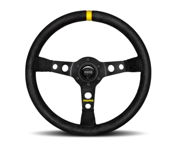 Volante Momo MOD07 350 mm - Ante Negro/Radios Negros/1 Raya