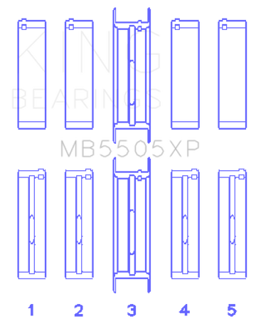 King Engine Bearings Ford V8 351ci 5.8L / 400ci 6.6L 16V (Size .001) Main Bearing Set