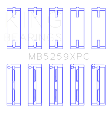 King Honda A-Series/B-Series/K-Series pMaxKote Performance Main Bearing Set - Size +.026mm