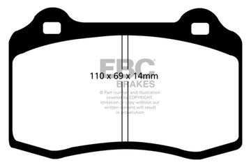 Pastillas de freno delanteras EBC 96-00 Lotus Esprit Turbo 2.0 Turbo GT3 Redstuff