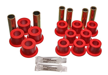 Energy Suspensión 06/86-97 Nissan 720/Hardbody P/U 4WD Juego de bujes de resorte de hoja delantera roja