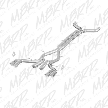 MBRP 2016 Chevy Camaro V8 6.2L 6 velocidades 3 pulgadas Alum Race Dual Cat Back con puntas de pared duales cuádruples de 4.5 pulgadas