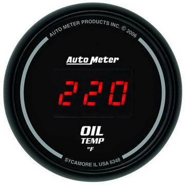 Autometer Negro 0-400F Medidor digital de temperatura de aceite