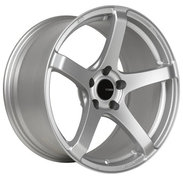 Enkei Kojin 17x8 35mm Offset 5x114.3 Patrón de pernos 72.6mm Diámetro de orificio Rueda plateada mate