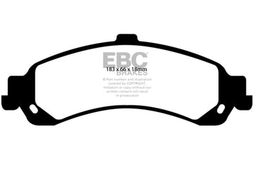 EBC 02 Cadillac Escalade 5.3 (pinza trasera PBR) Pastillas de freno traseras Yellowstuff