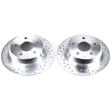 Power Stop 99-04 Jeep Grand Cherokee Rotores traseros perforados y ranurados - Par