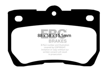 EBC 06-07 Lexus GS300 3.0 Pastillas de freno traseras Greenstuff