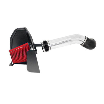 Spectre 07-08 GM Truck V8-4.8/5.3/6.0LF/I Kit de admisión de aire - Anodizado transparente con filtro rojo