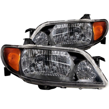 ANZO 2001-2003 Mazda Protege Faros delanteros de cristal, color negro