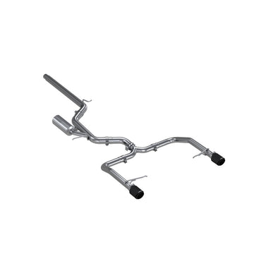 MBRP 19-21 VW Jetta GLI T304 SS Escape de salida trasera doble dividida con respaldo de gato de 3 pulgadas - Puntas de fibra de carbono