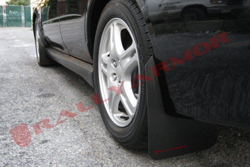 Rally Armor 02-07 Subaru WRX/STI/RS/2.5i (wagons req mod) Solapa de barro negra básica con logotipo rojo