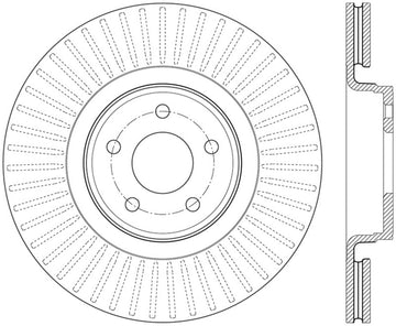 StopTech 14.5+ Ford Focus ST Front Right Slotted Performance Rotor