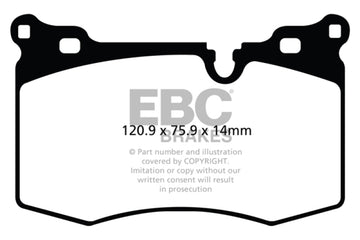 EBC 09-14 Mini Hardtop 1.6 Turbo JC Works Pastillas de freno delanteras Redstuff