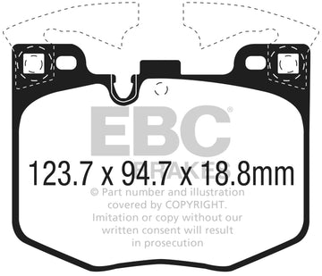EBC 2017+ BMW 530 2.0L Turbo (G30) Pastillas de freno delanteras Redstuff