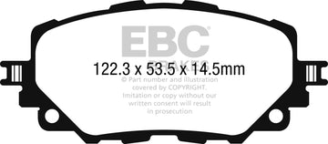 EBC 15-17 Mazda Miata MX-5 Redstuff Pastillas de freno delanteras de cerámica con poco polvo