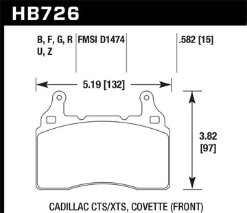 Pastillas de freno delanteras Hawk 2014 Chevrolet Corvette DTC-70