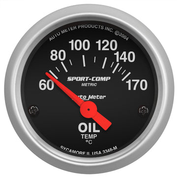 Autometer Sport-Comp 52 mm 60-170 grados medidor electrónico de temperatura de aceite de barrido corto