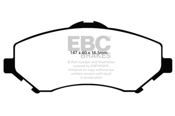 EBC 08-11 Chrysler Town &amp; Country 3.3 Pastillas de freno delanteras extra resistentes