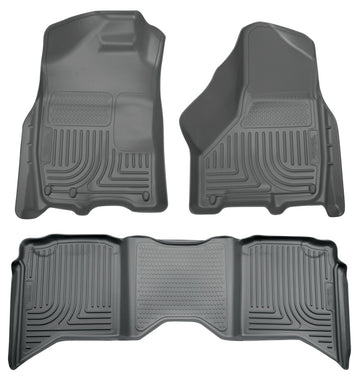 Husky Liners 2012 Dodge Ram 1500/2500/3500 Crew Cab WeatherBeater Combo Revestimientos de piso grises