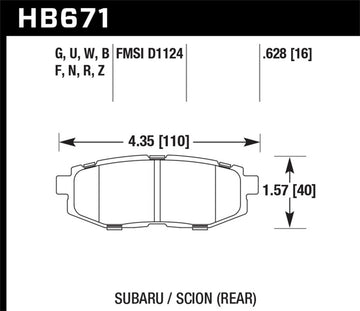 Pastillas de freno traseras Hawk 11+ Subaru Legacy GT HPS Street
